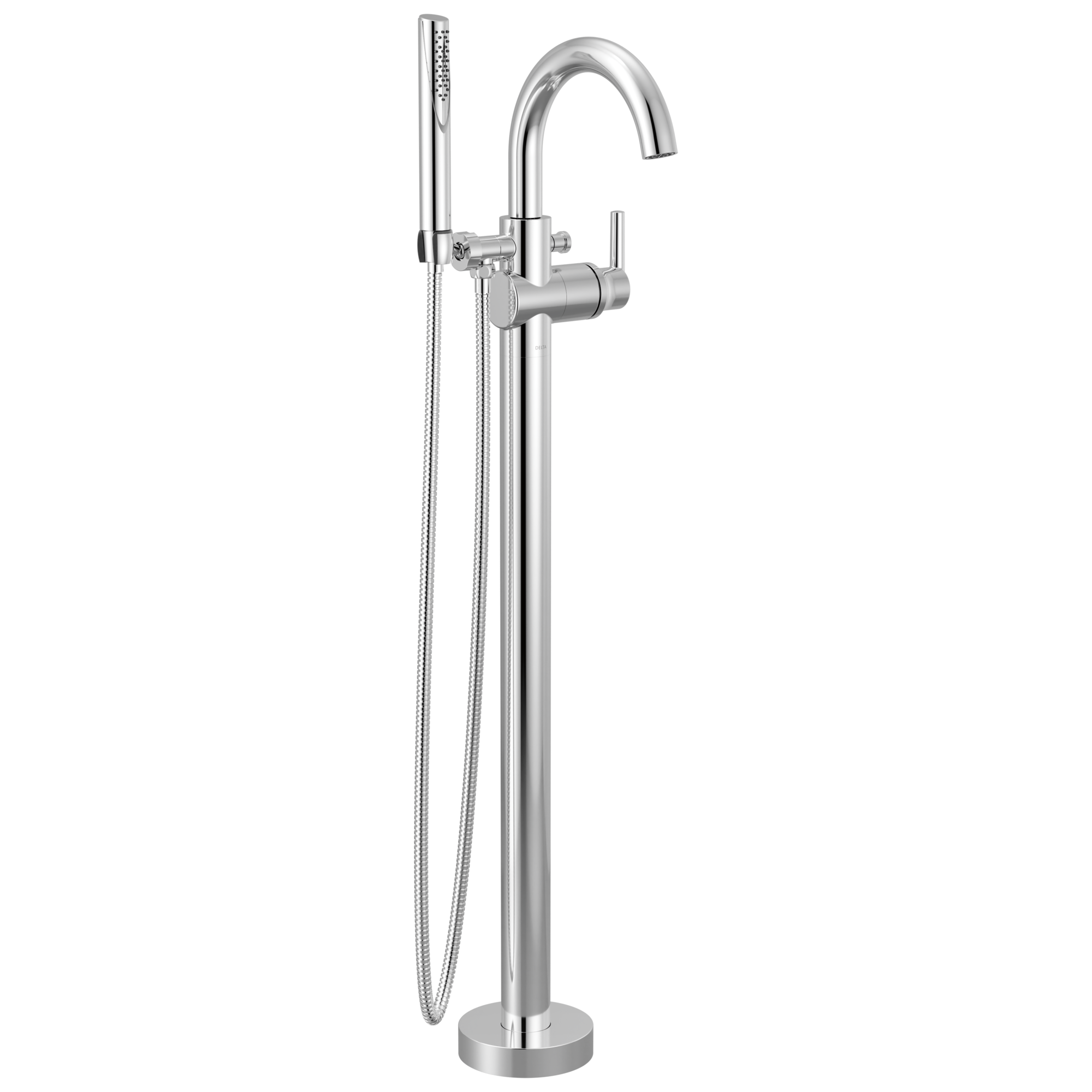 Delta - Single Handle Floor Mount Tub Filler Trim with Hand Shower - Chrome - T4759-FL