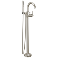 Delta - Single Handle Floor Mount Tub Filler Trim with Hand Shower - Stainless - T4759-SSFL