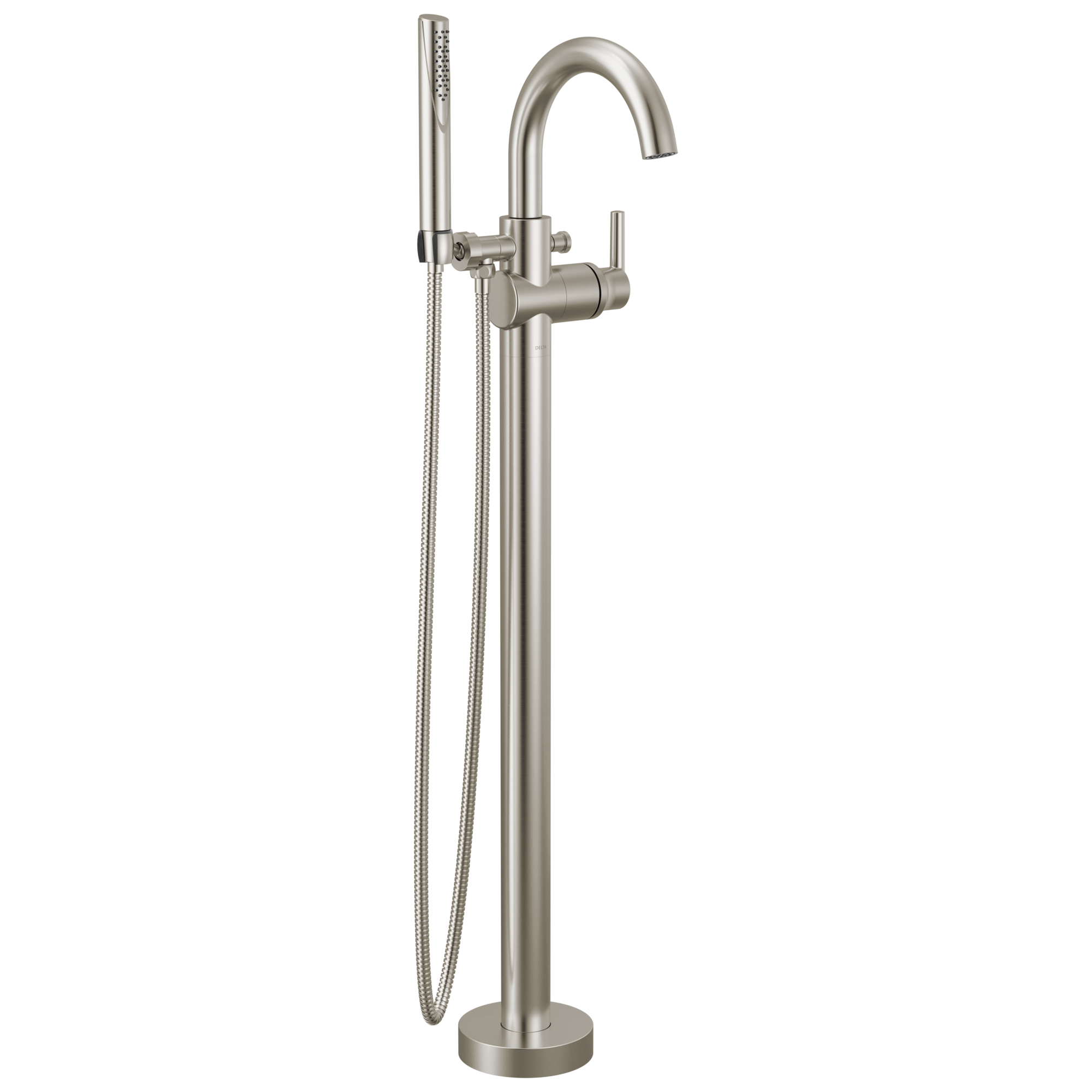 Delta - Single Handle Floor Mount Tub Filler Trim with Hand Shower - Stainless - T4759-SSFL