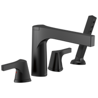 Delta - Roman Tub with Hand Shower Trim - Matte Black - T4774-BL