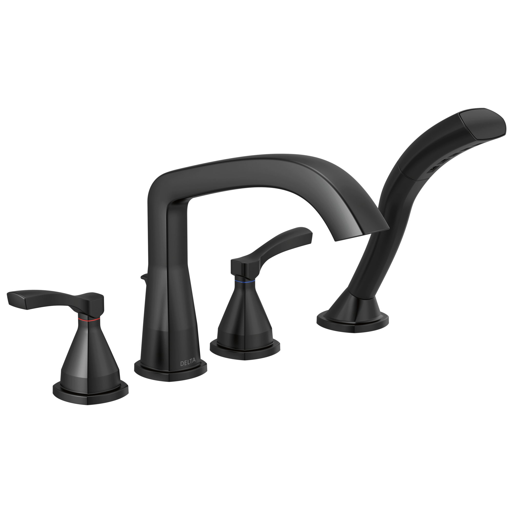 Delta - Four Hole Roman Tub Trim - Matte Black - T4776-BL