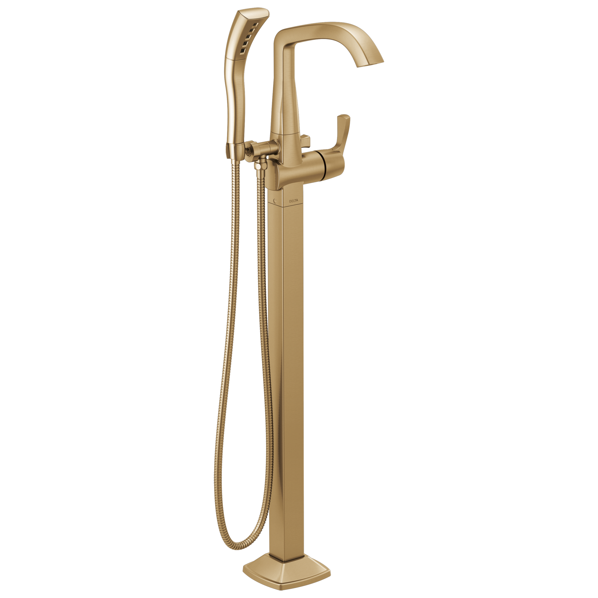 Delta - Single Handle Floor Mount Tub Filler Trim - Lumicoat® Champagne Bronze - T4776-CZ-PR-FL