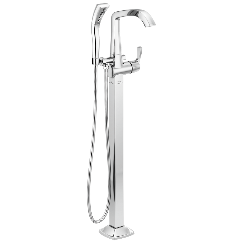 Delta - Single Handle Floor Mount Tub Filler Trim - Chrome - T4776-FL