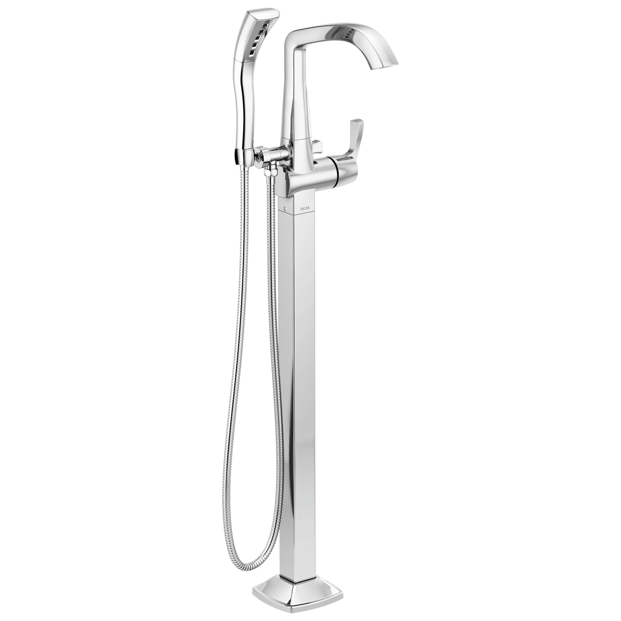 Delta - Single Handle Floor Mount Tub Filler Trim - Chrome - T4776-FL