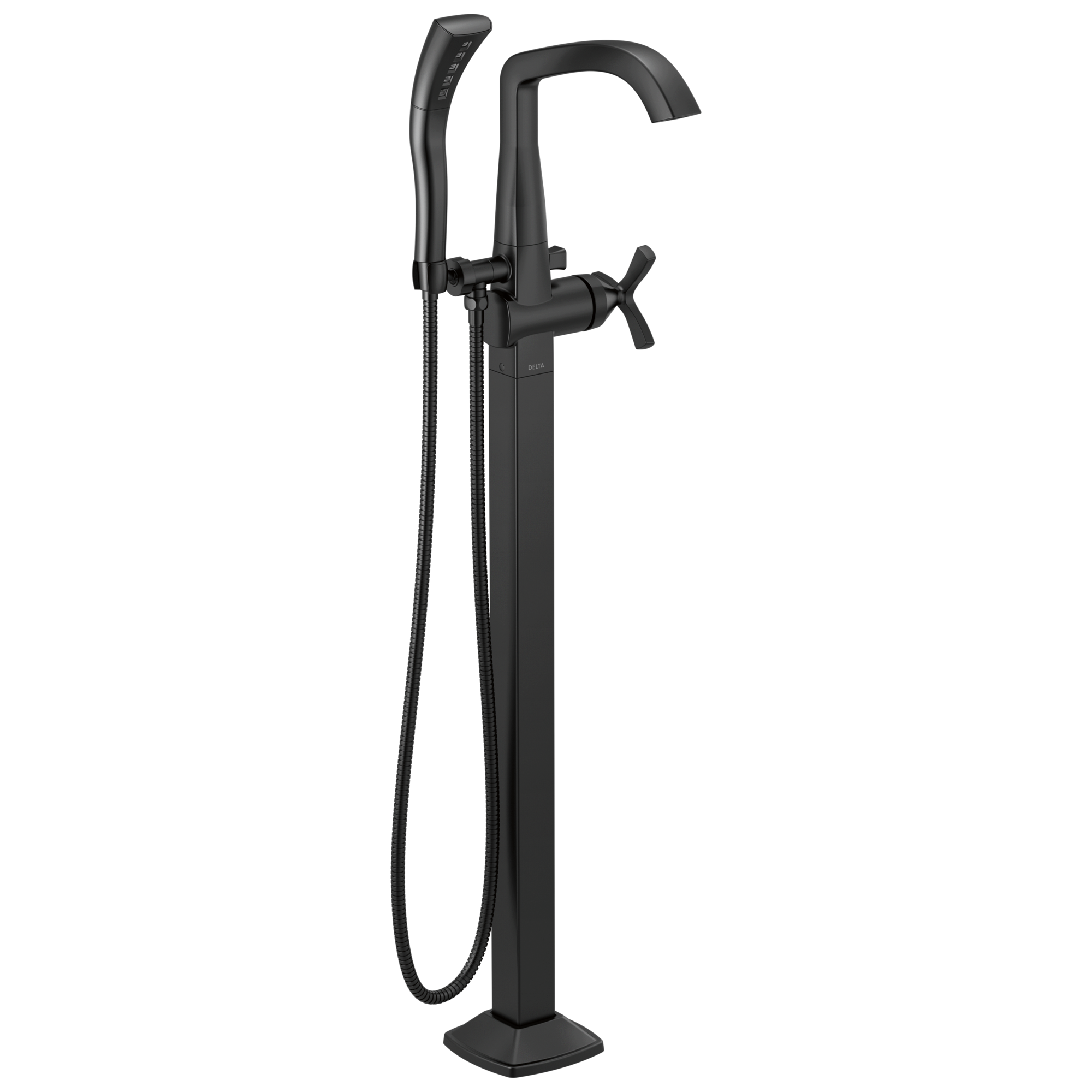 Delta - Single Handle Floor Mount Tub Filler Trim - Matte Black - T47766-BLFL