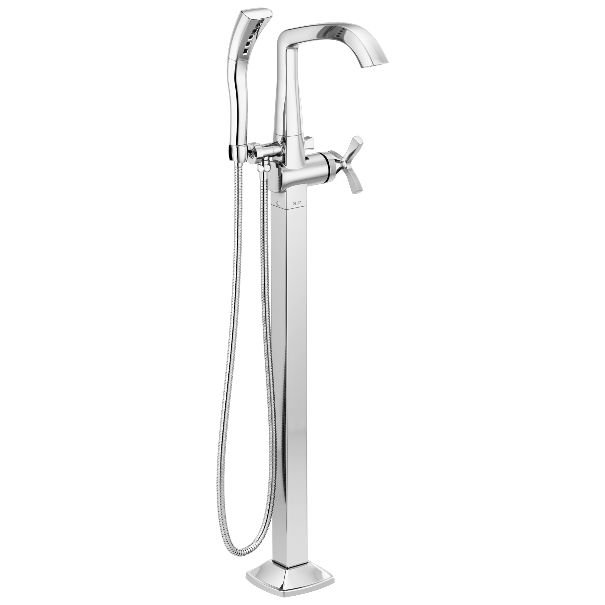 Delta - Single Handle Floor Mount Tub Filler Trim - Lumicoat® Chrome - T47766-PR-FL