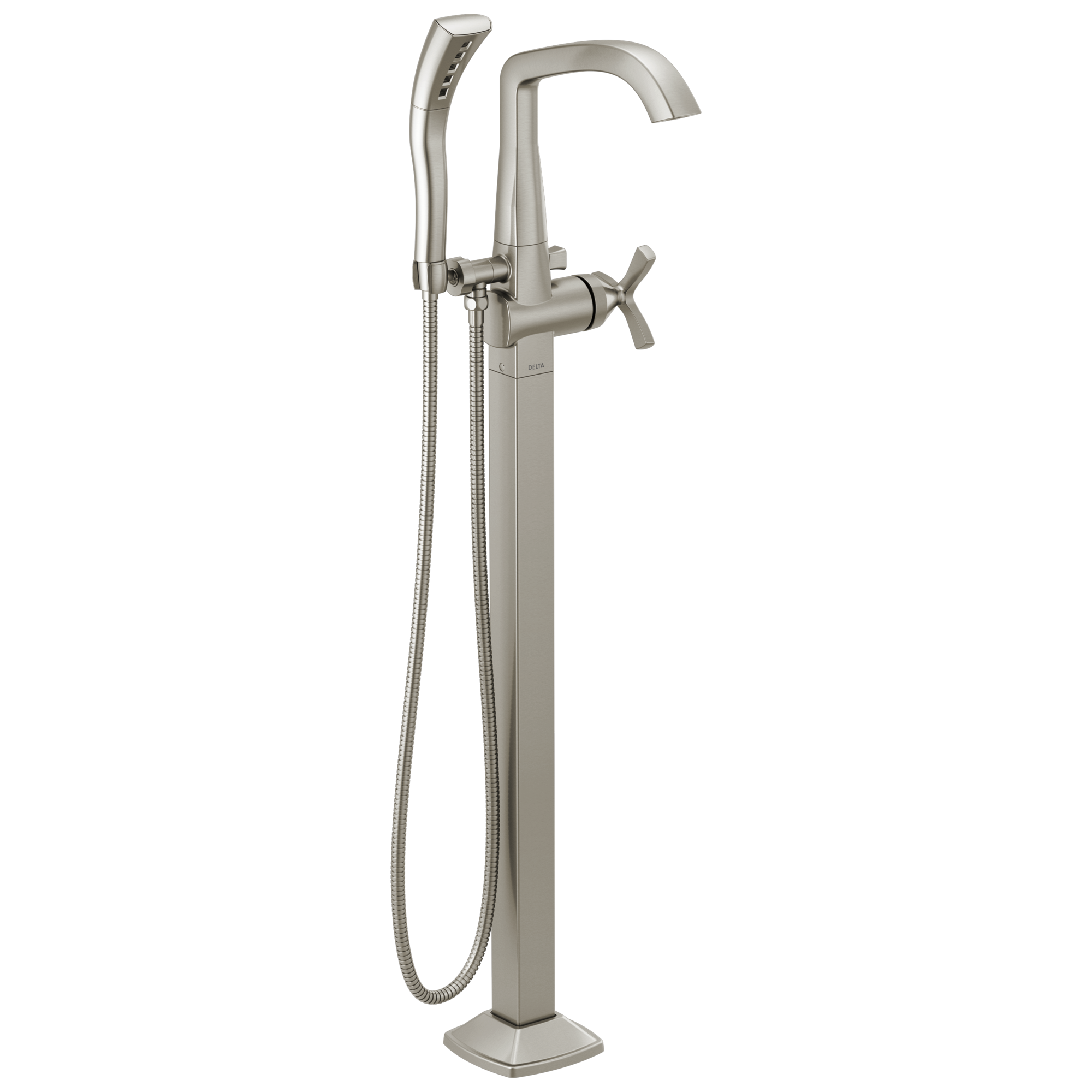 Delta - Single Handle Floor Mount Tub Filler Trim - Lumicoat® Stainless - T47766-SS-PR-FL