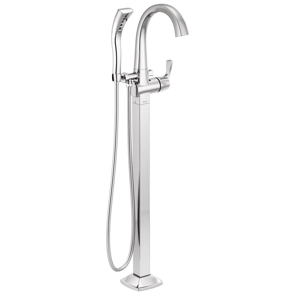 Delta - Single Handle Floor Mount Tub Filler Trim - Chrome - T4777-FL