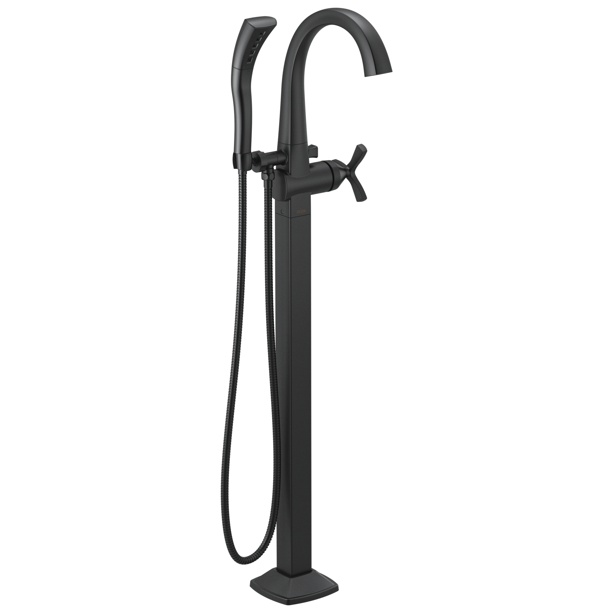 Delta - Single Handle Floor Mount Tub Filler Trim - Matte Black - T47776-BLFL