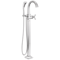 Delta - Single Handle Floor Mount Tub Filler Trim - Chrome - T47776-FL