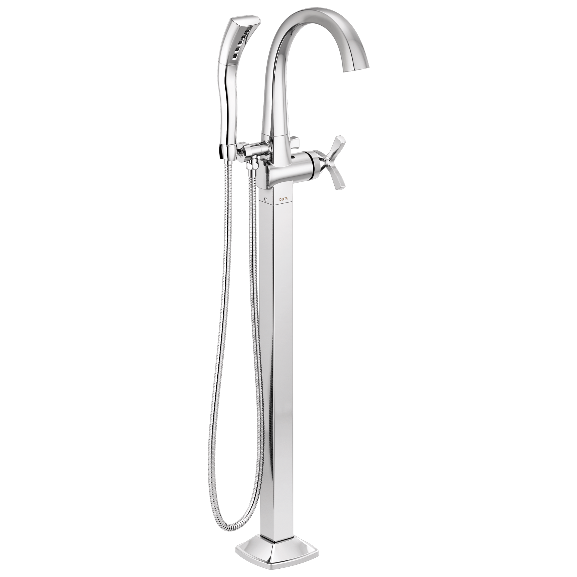 Delta - Single Handle Floor Mount Tub Filler Trim - Chrome - T47776-FL