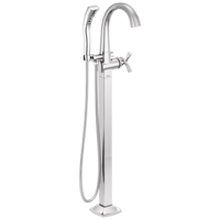 Delta - Single Handle Floor Mount Tub Filler Trim - Lumicoat® Chrome - T47776-PR-FL