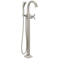 Delta - Single Handle Floor Mount Tub Filler Trim - Lumicoat® Stainless - T47776-SS-PR-FL