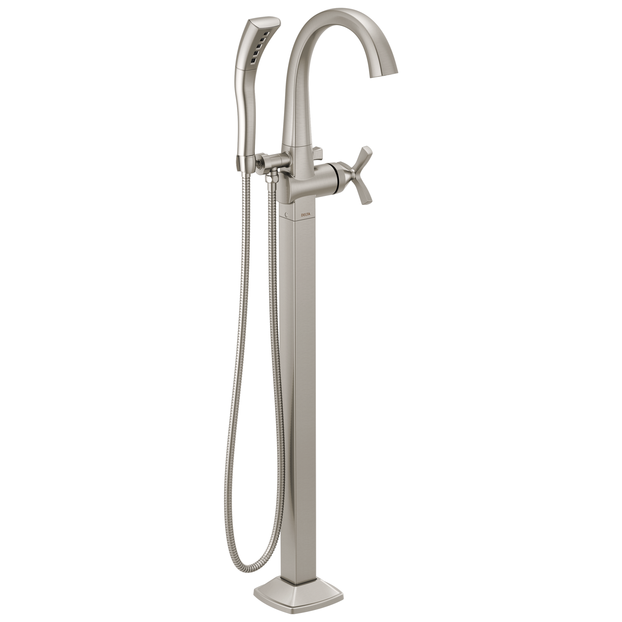 Delta - Single Handle Floor Mount Tub Filler Trim - Lumicoat® Stainless - T47776-SS-PR-FL