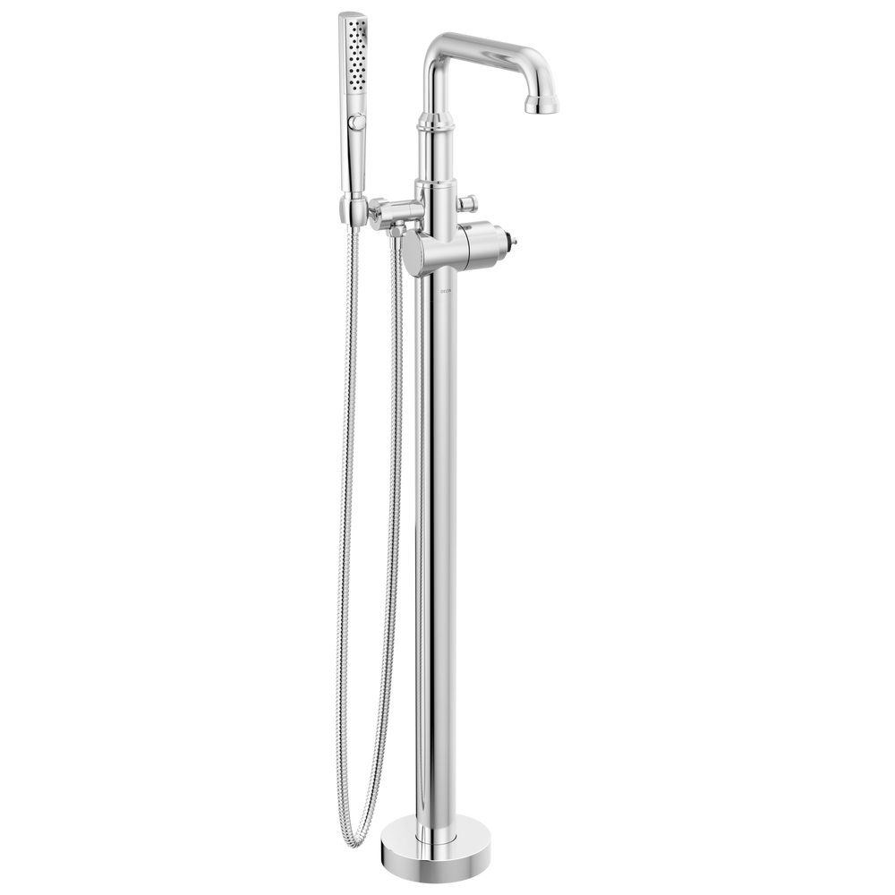 Delta - Floor Mount Tub Filler Trim- Less Handle - Lumicoat® Chrome - T4784-PR-LHP-FL