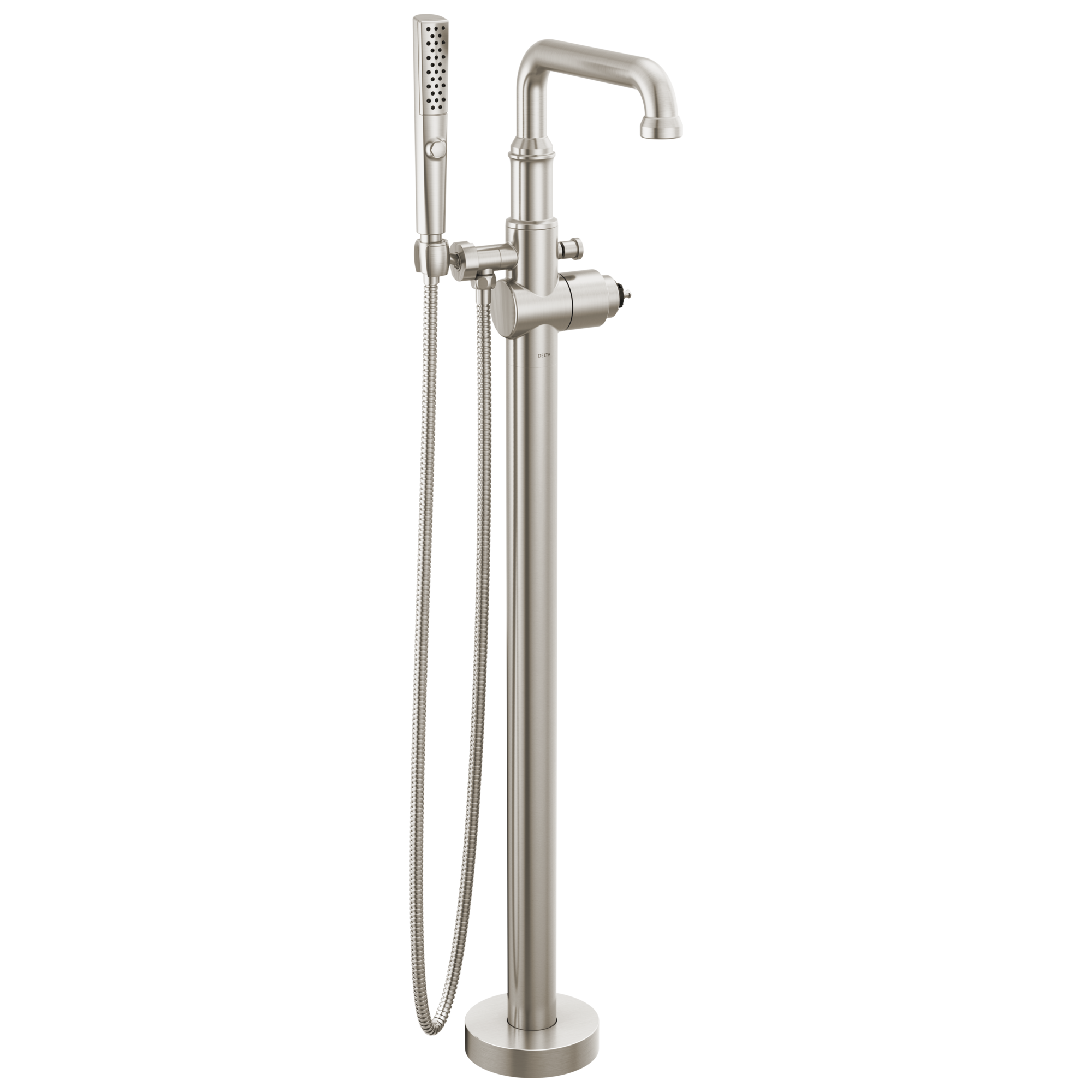 Delta - Floor Mount Tub Filler Trim- Less Handle - Lumicoat® Stainless - T4784-SS-PR-LHP-FL