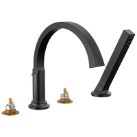 Delta - Roman Tub Trim with Hand Shower - Matte Black - T4788-BLLHP