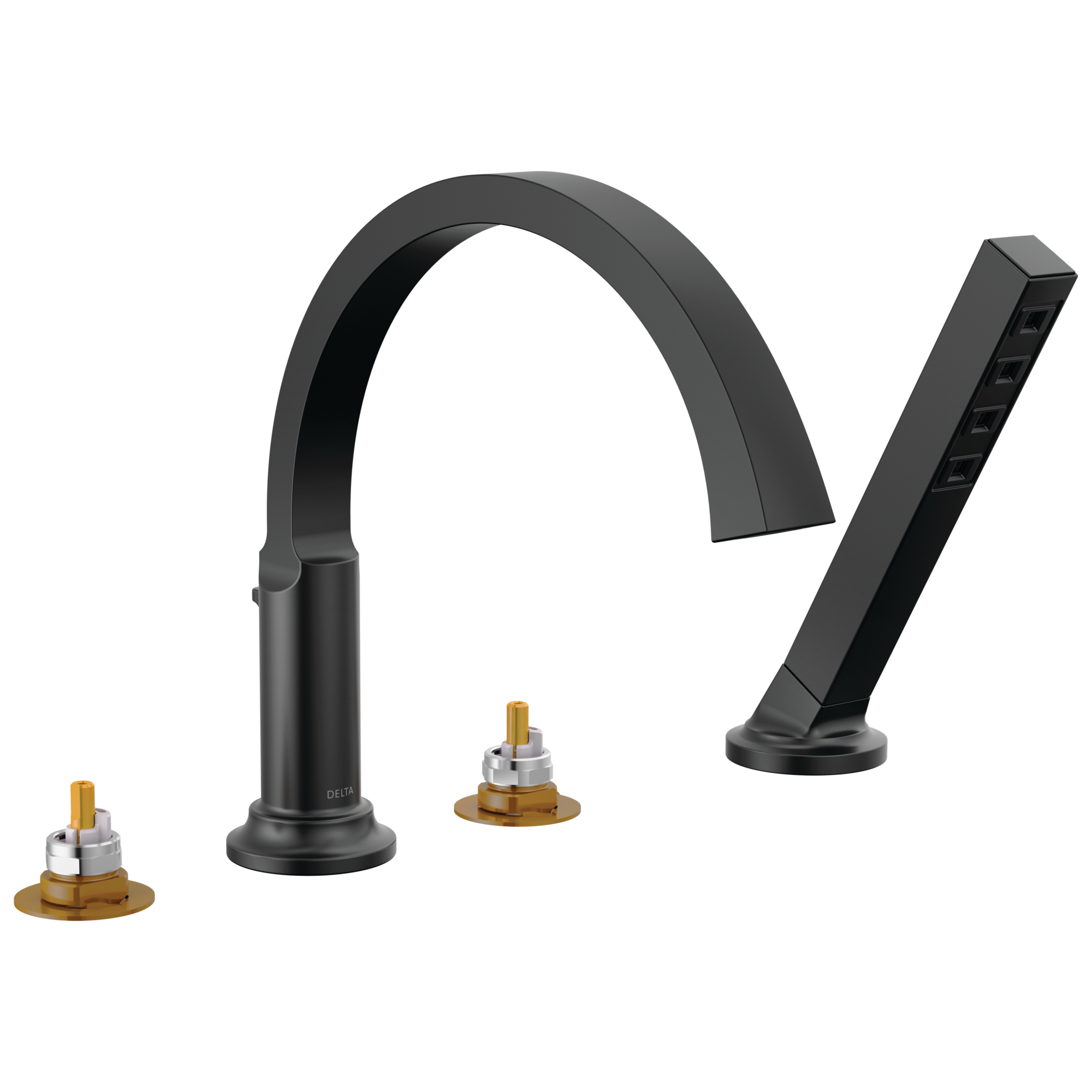 Delta - Roman Tub Trim with Hand Shower - Matte Black - T4788-BLLHP