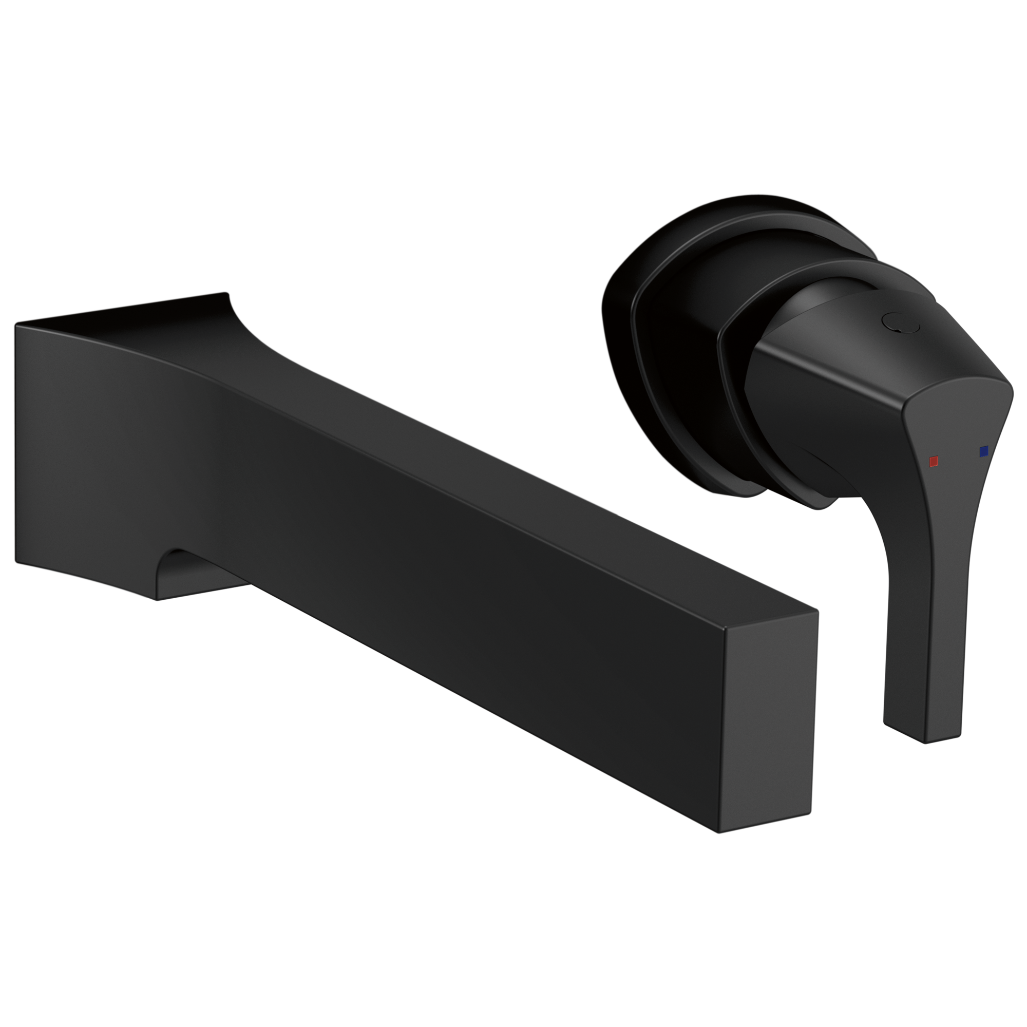 Delta - Single Handle Wall Mount Bathroom Faucet Trim - Matte Black - T574LF-BLWL