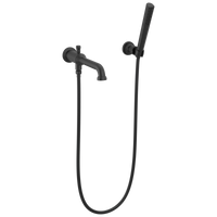 Delta - Wall Mount Tub Filler Trim with Hand Shower - Less Handles - Matte Black - T5784-BLLHP-WL