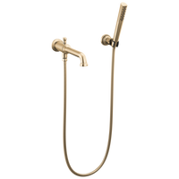 Delta - Wall Mount Tub Filler Trim with Hand Shower - Less Handles - Lumicoat® Champagne Bronze - T5784-CZ-PR-LHP-WL