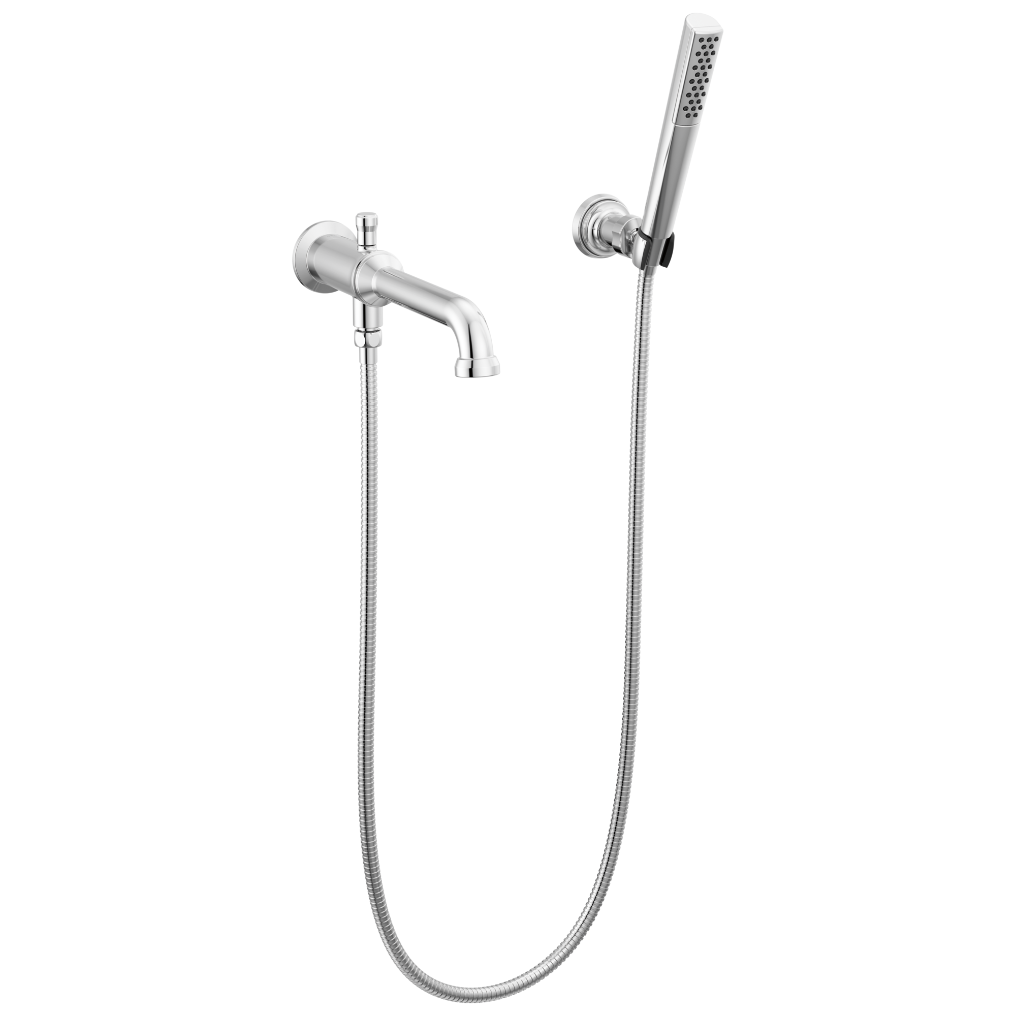 Delta - Wall Mount Tub Filler Trim with Hand Shower - Less Handles - Lumicoat® Chrome - T5784-PR-LHP-WL