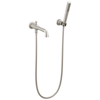 Delta - Wall Mount Tub Filler Trim with Hand Shower - Less Handles - Lumicoat® Stainless - T5784-SS-PR-LHP-WL