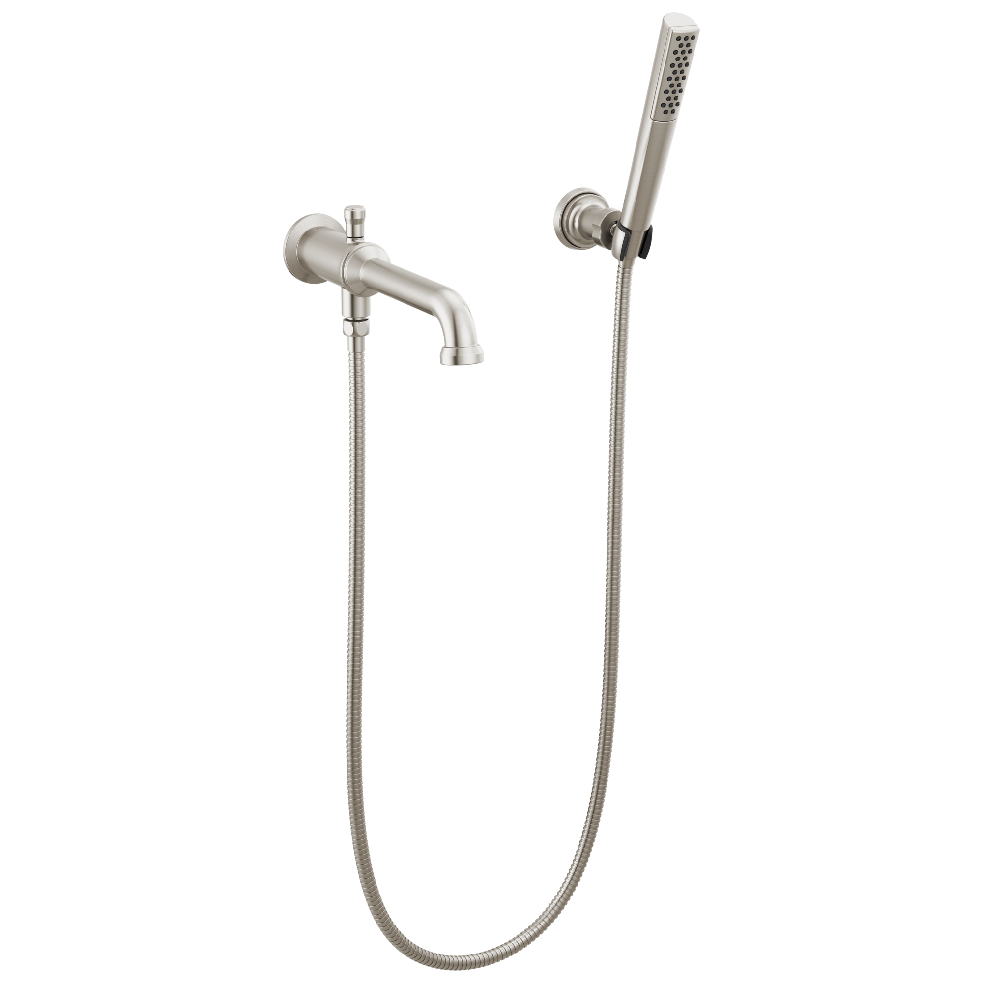 Delta - Wall Mount Tub Filler Trim with Hand Shower - Less Handles - Lumicoat® Stainless - T5784-SS-PR-LHP-WL