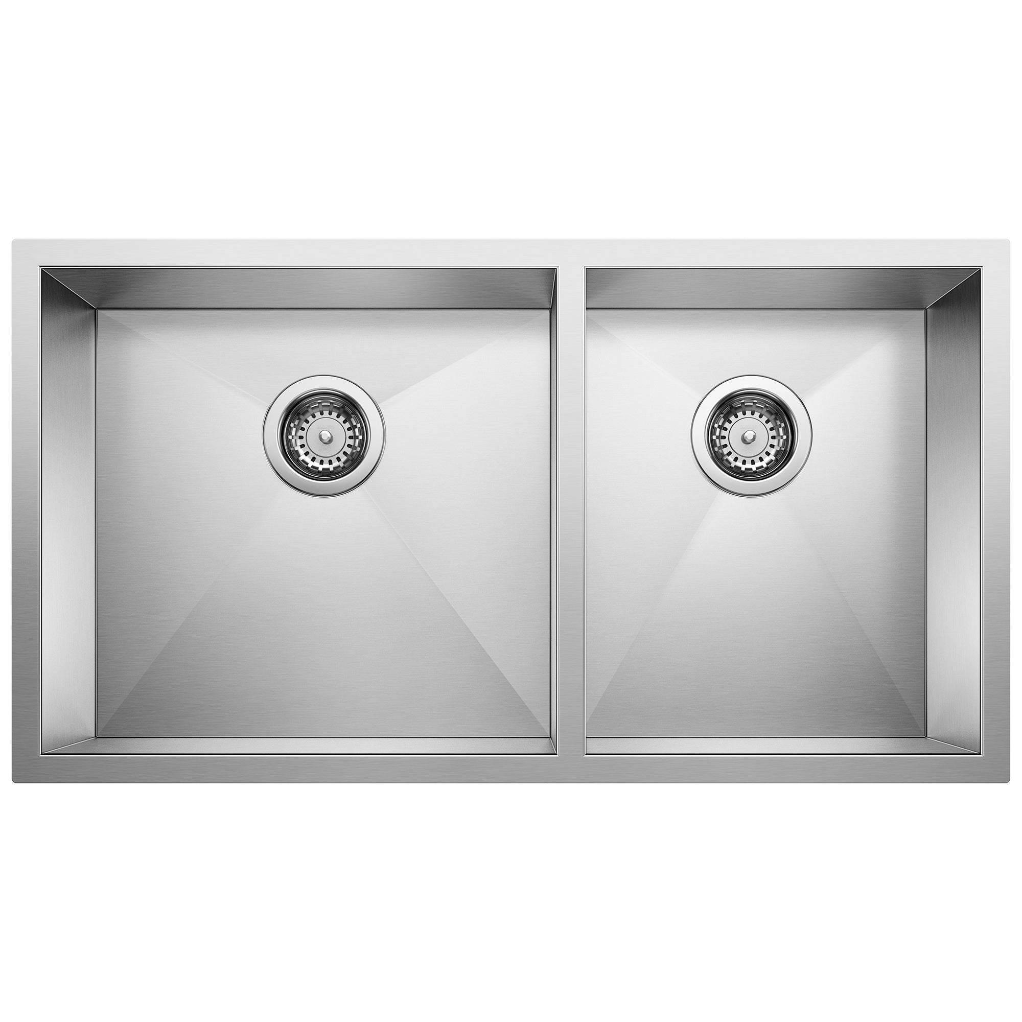 Blanco - 443054 - Quatrus R0 33" 60/40 Double Bowl Undermount Stainless Kitchen Sink