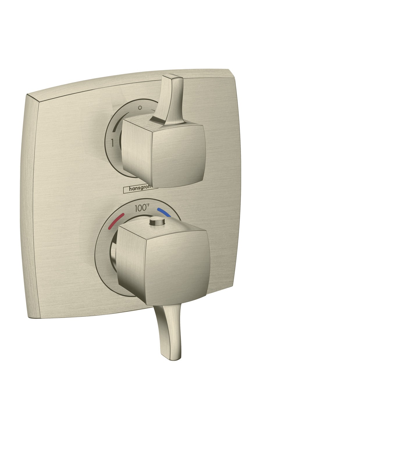 Thermostatic Trim with Volume Control and Diverter, Square in Multiple Finishes