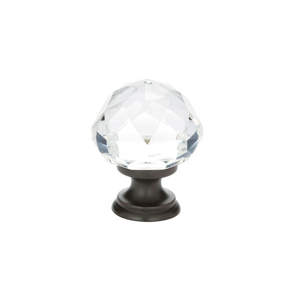 Emtek - 86003US10B - Diamond Glass Cabinet Knob, 1", US10B