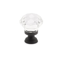 Emtek - 86012US19 - Diamond Glass Cabinet Knob, 1-1/4", US19