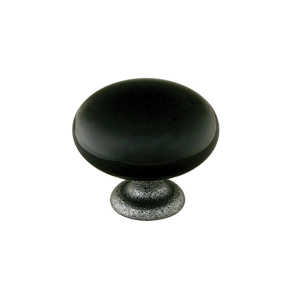 Emtek - 86072SS - Madison Cabinet Knob, Black, 1-1/4", SWS Stem