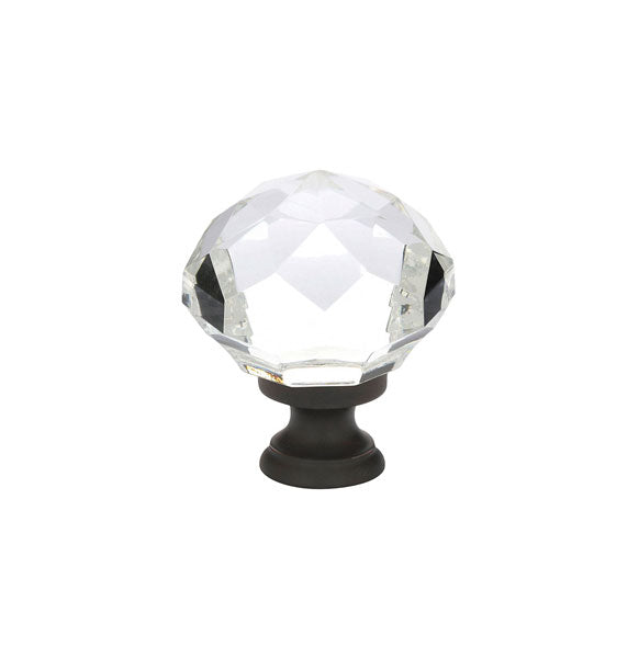 Emtek - 86209US10B - Diamond Glass Wardrobe Knob, 1-3/4", US10B