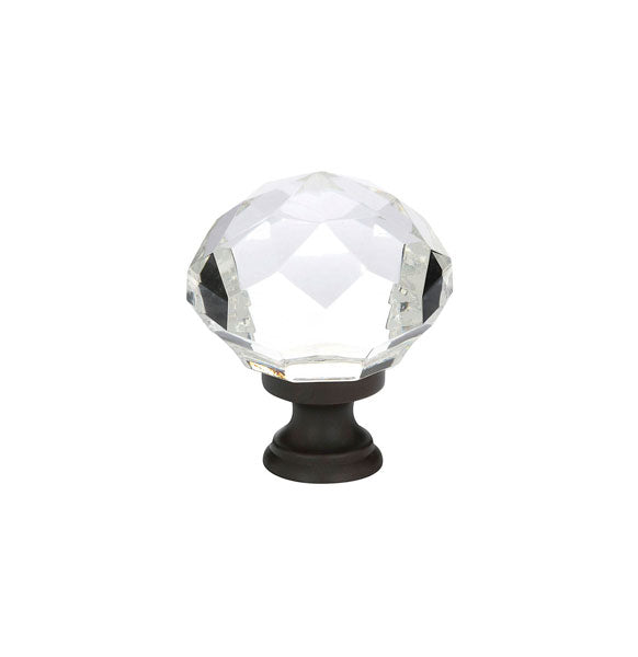 Emtek - 86209US19 - Diamond Glass Wardrobe Knob, 1-3/4", US19