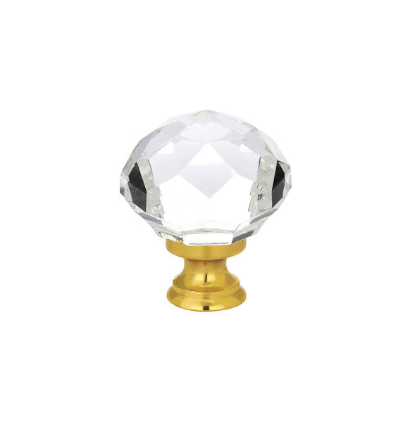 Emtek - 86209US3 - Diamond Glass Wardrobe Knob, 1-3/4", US3