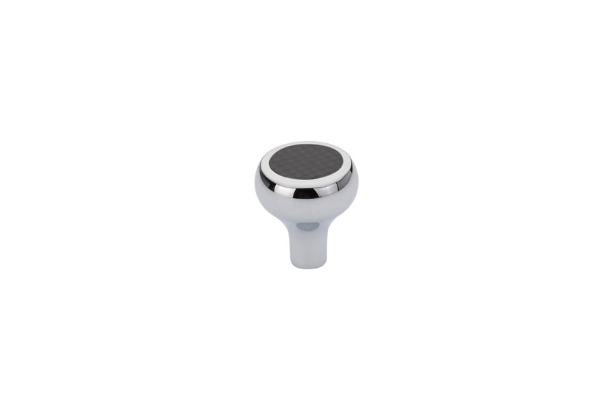 Emtek - 86368US26 - Carbon Fiber, Black Knob, 1-1/4", US26  (Discontinued with inventory. Call for availability.)