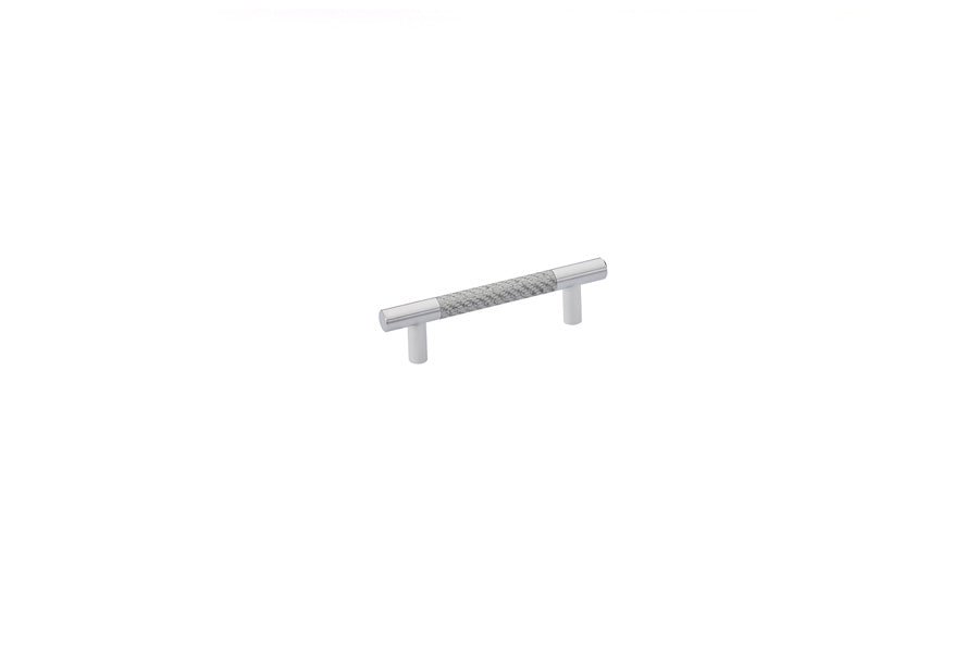 Emtek - 86386US26 - Carbon Fiber Bar Pull, Silver,  3-1/2" C-C, US26  (Discontinued with inventory. Call for availability.)