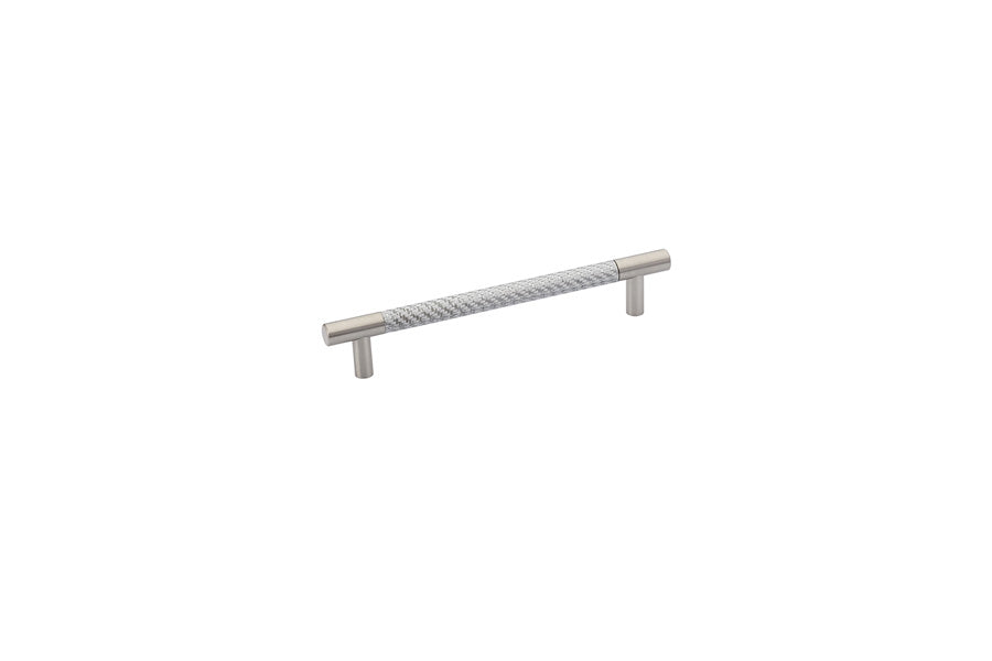 Emtek - 86389US15 - Carbon Fiber Bar Pull, Silver,  6" C-C, US15  (Discontinued with inventory. Call for availability.)