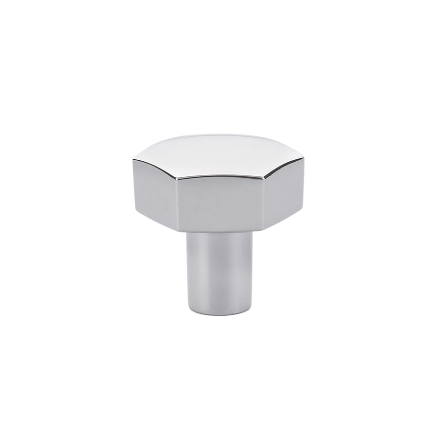 Emtek - 86457US26 - Mod Hex Knob, Cabinet, 1-1/8", US26