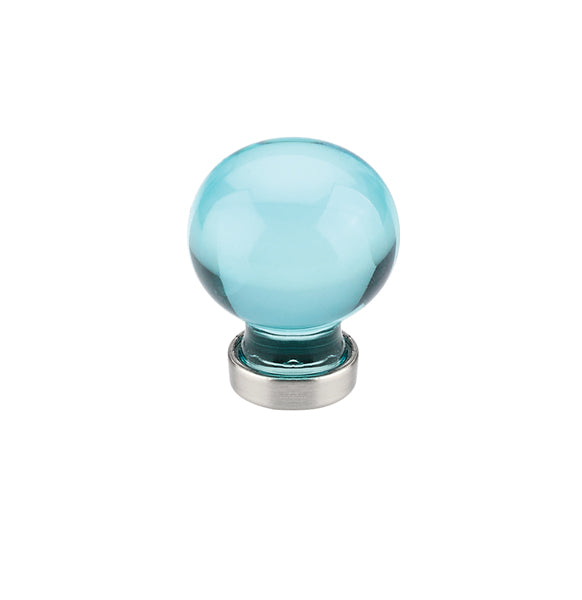 Emtek - 86528US15 - Bristol Glass Cabinet Knob, Cyan, 1-1/4", US15  (Discontinued with Inventory. Call for Availablity.)