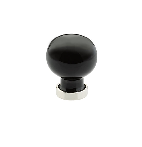 Emtek - 86533US15 - Bristol Glass Cabinet Knob, Black, 1", US15  (Discontinued with Inventory. Call for Availablity.)