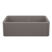 Blanco - 443115 - Ikon SILGRANIT 33" Double Bowl Apron-Front Farmhouse Sink with Low Divide - Volcano Gray