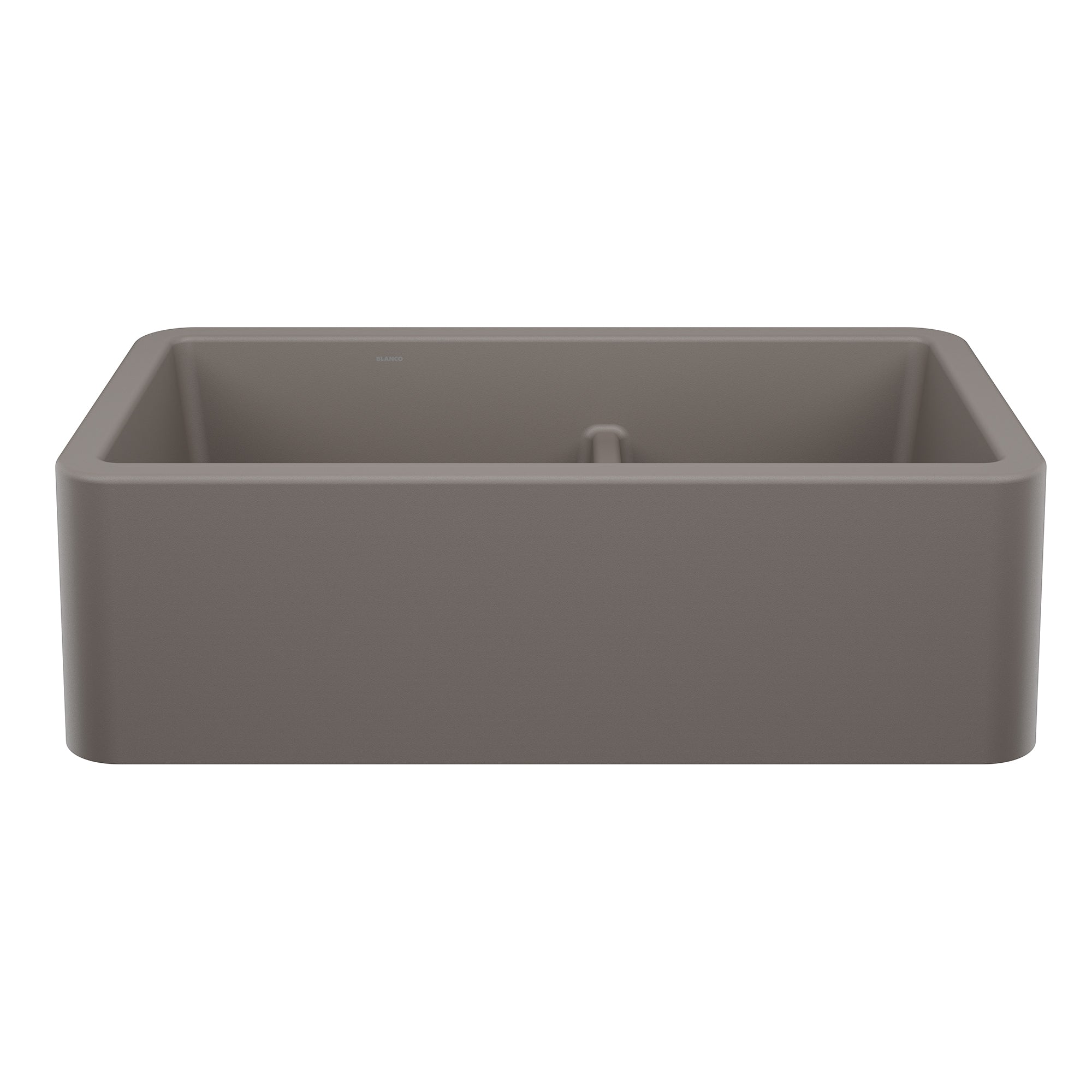 Blanco - 443115 - Ikon SILGRANIT 33" Double Bowl Apron-Front Farmhouse Sink with Low Divide - Volcano Gray