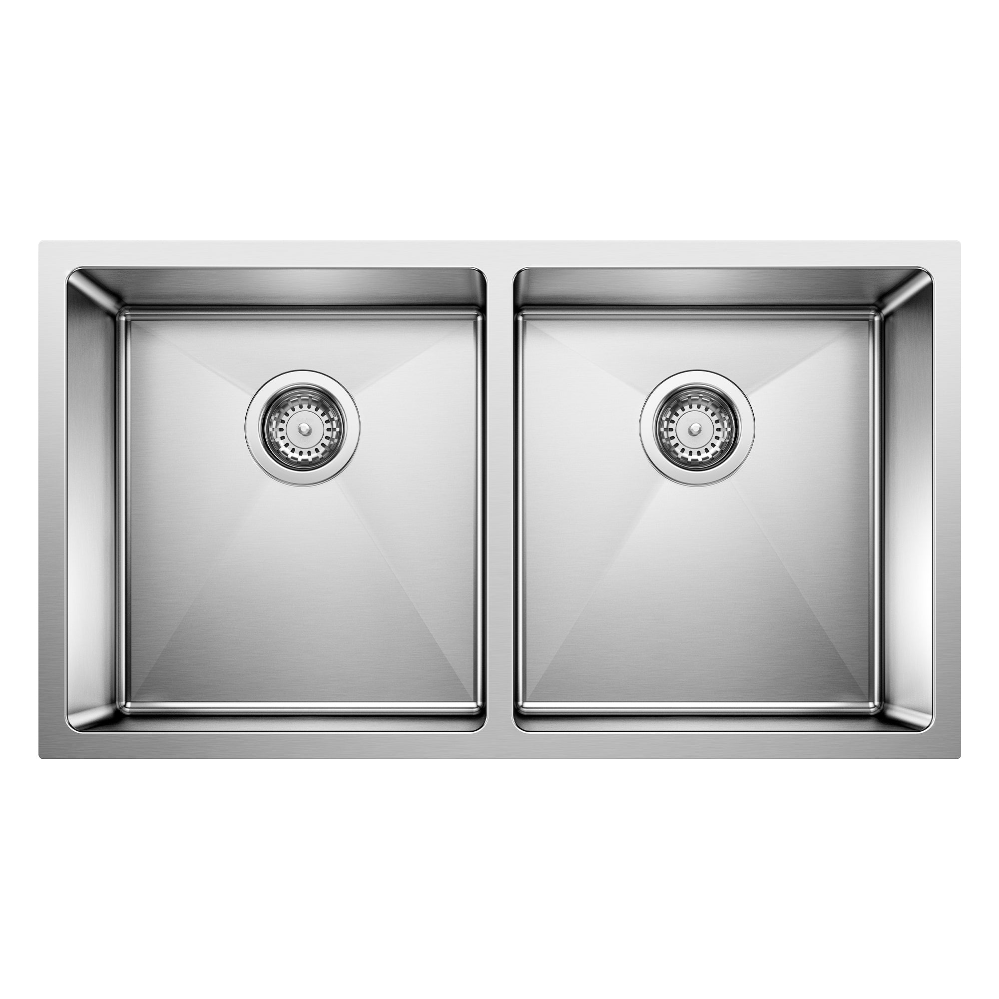 Blanco - 443149 - Quatrus R15 32" 50/50 Double Bowl Undermount Stainless Steel Kitchen Sink