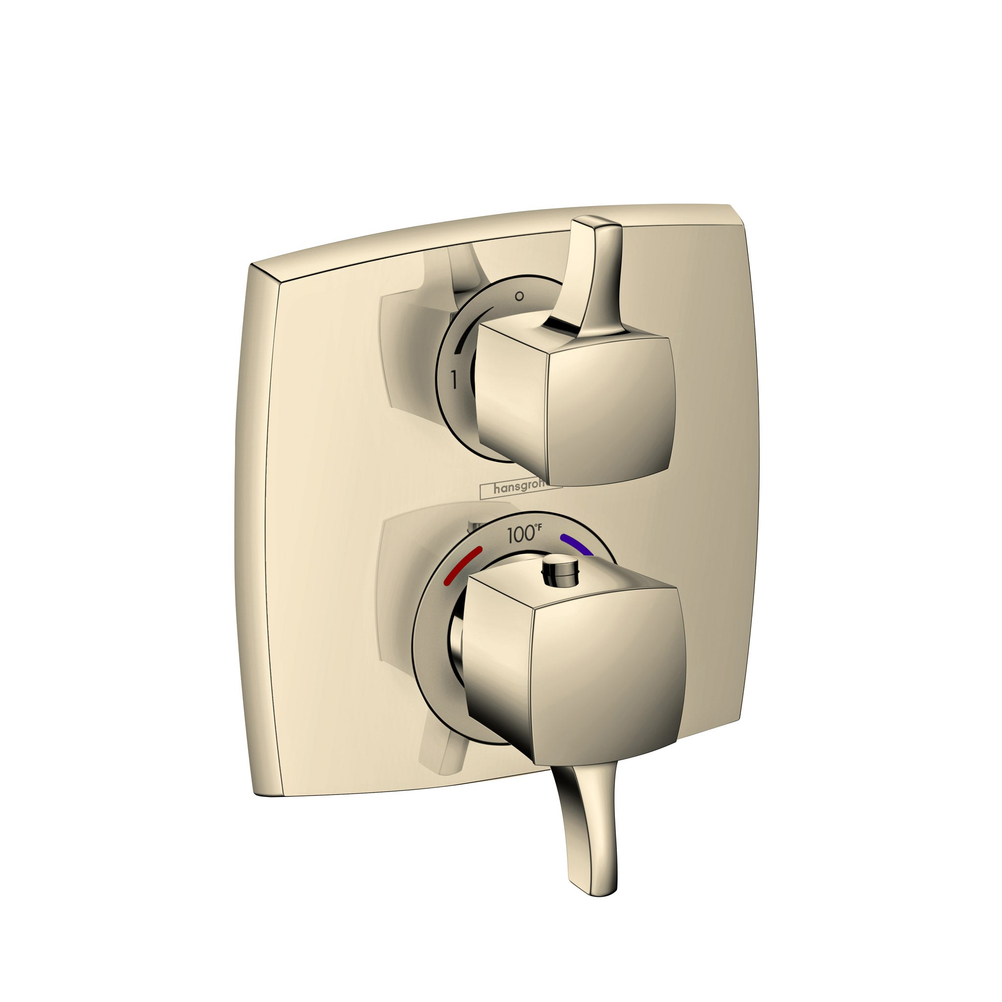 Thermostatic Trim with Volume Control, Square in Multiple Finishes