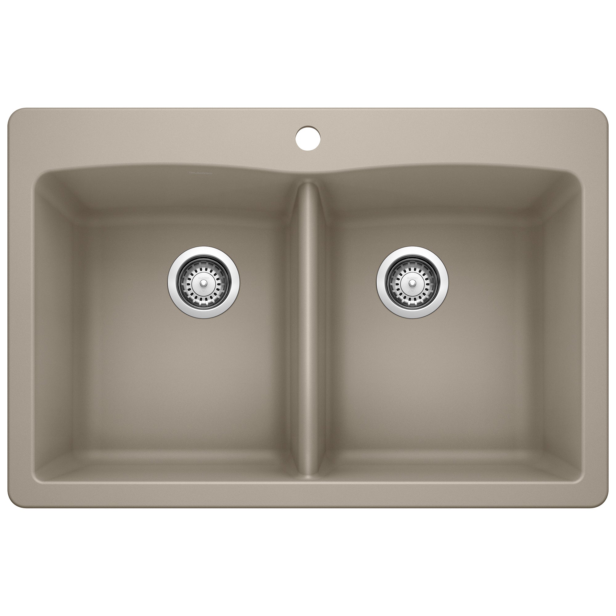 Blanco - 441285 - Diamond SILGRANIT 33" 50/50 Double Bowl Dual Mount Kitchen Sink - Truffle