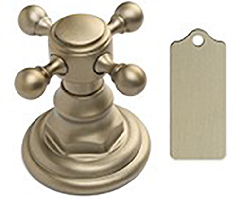 Astor Roman Tub Set with Low Spout and Hex Cross Handles and Angled Handshower Mount in Multiple Finishes