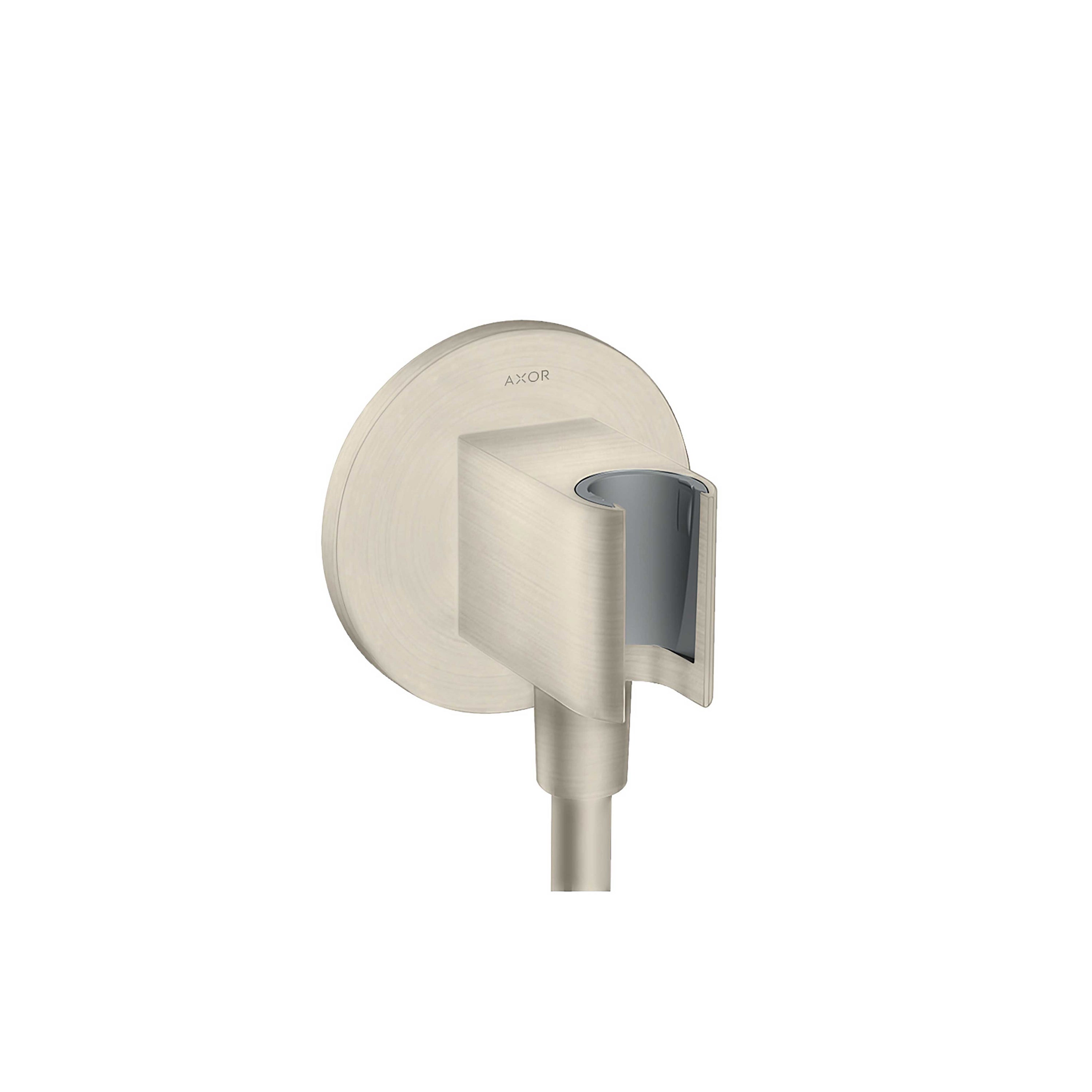 Wall Outlet with Handshower Holder, Round in Multiple Finishes