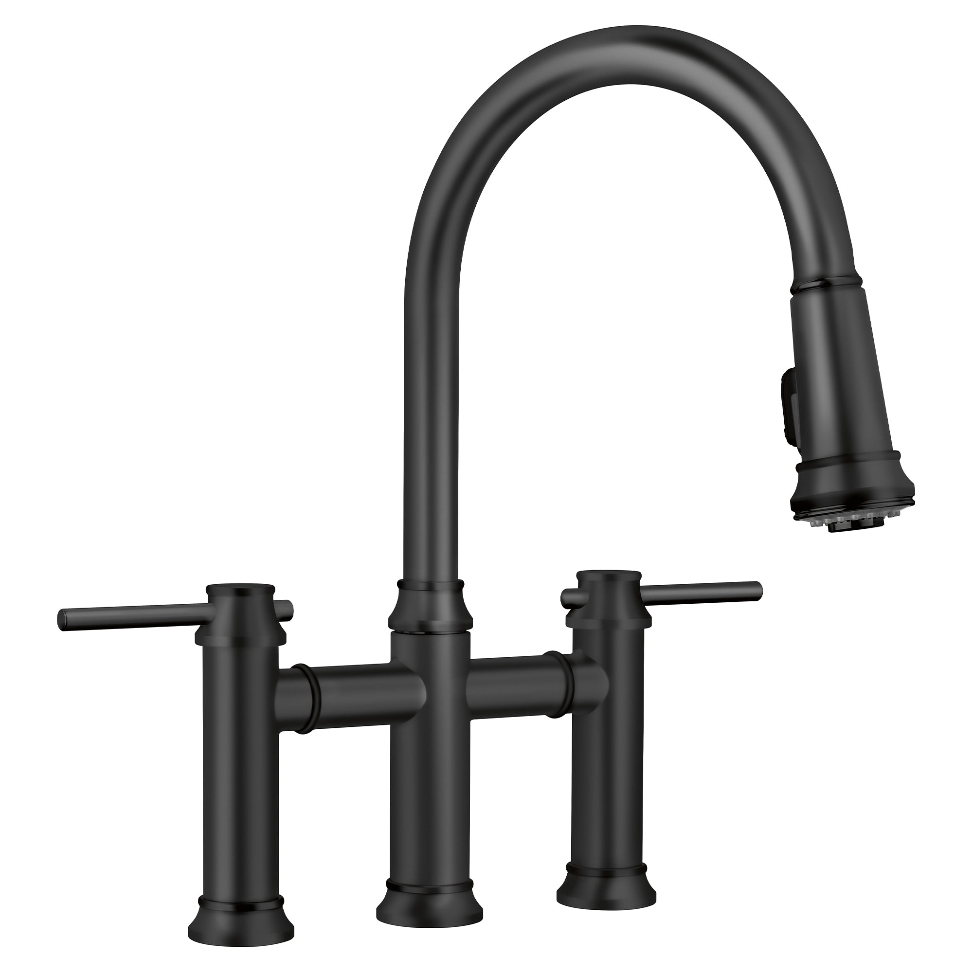 Blanco - 443024 - Empressa Pull-Down Dual-Spray Bridge Faucet - Matte Black